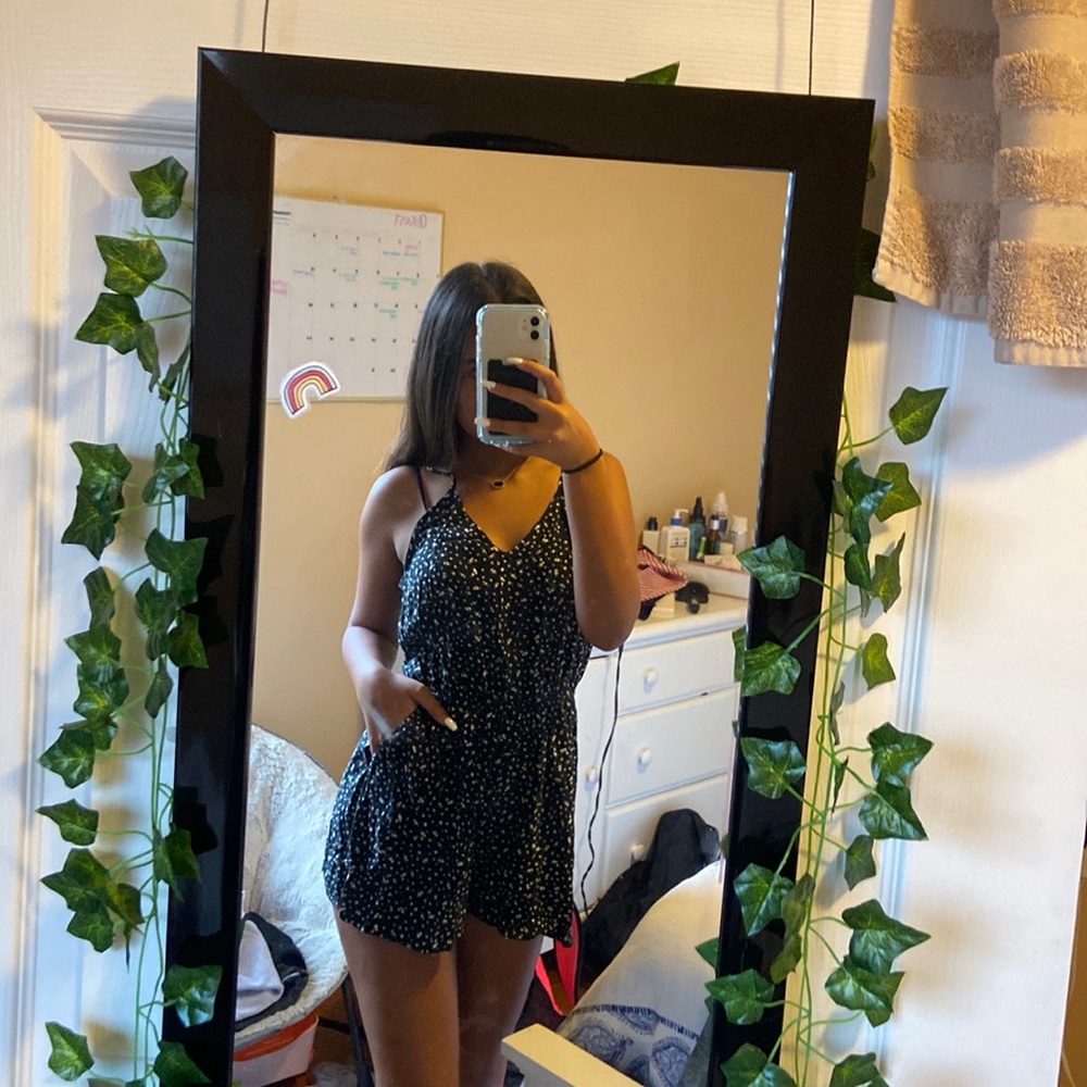 black and white romper